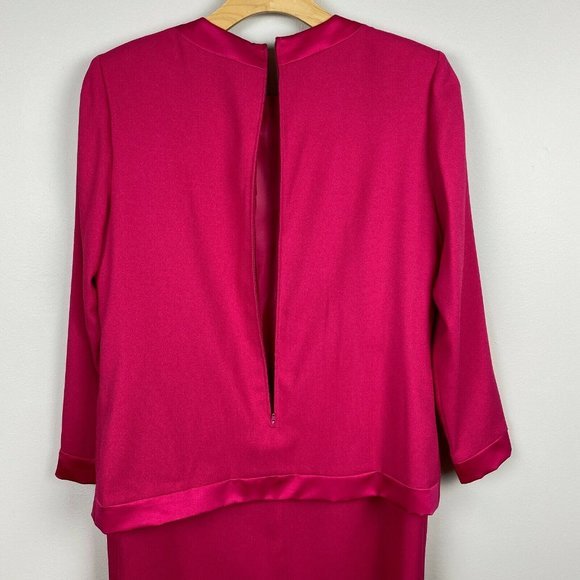Vintage Henry Lee Dress 12 Pink Layered Look Blazer Long Sleeve Union‎ Label Vtg - Picture 9 of 11